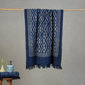 Blue - Pipad Hand Block Print Natural Dyed Pure Handloom Cotton Towel 07