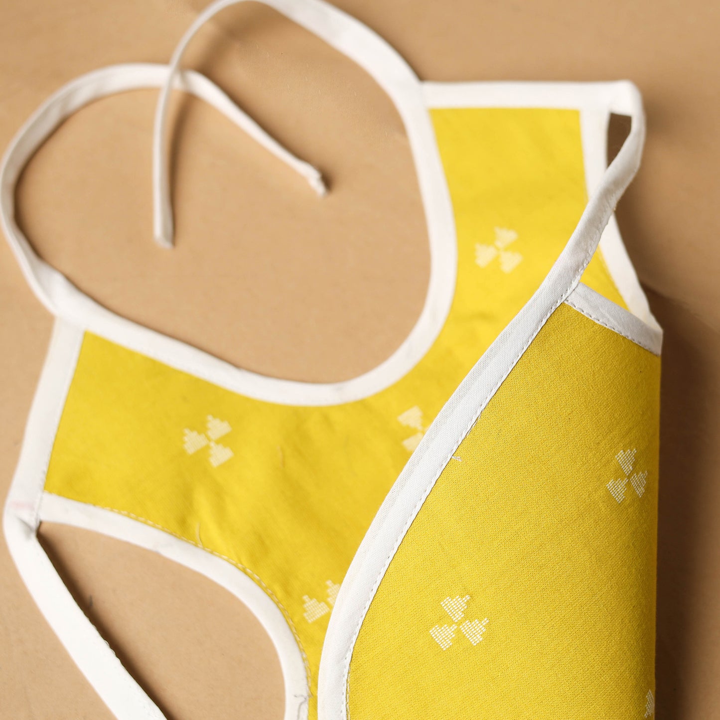 Yellow Handmade Cotton Baby Bib