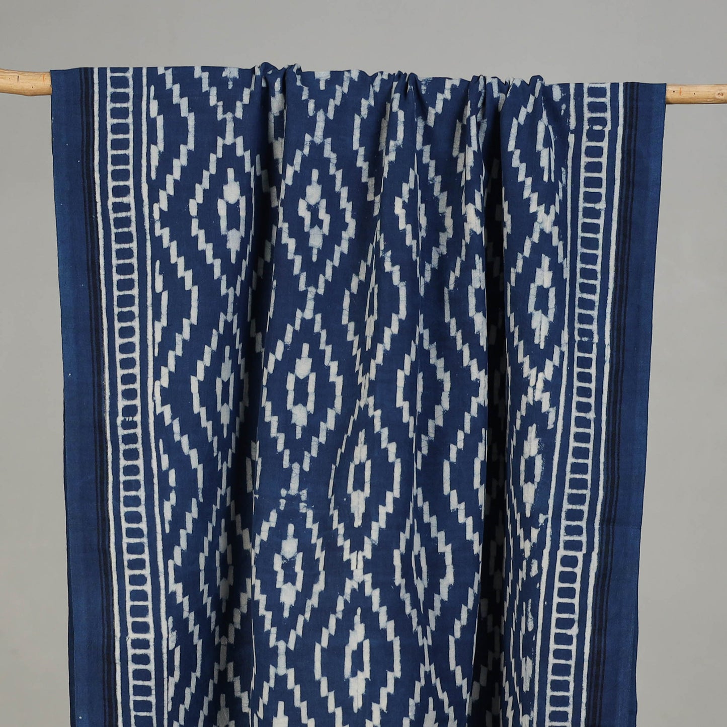 Blue - Pipad Hand Block Print Natural Dyed Pure Handloom Cotton Towel 07
