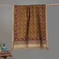 Yellow - Handloom Cotton Natural Dyed Block Print Pedana Kalamkari Towel 19