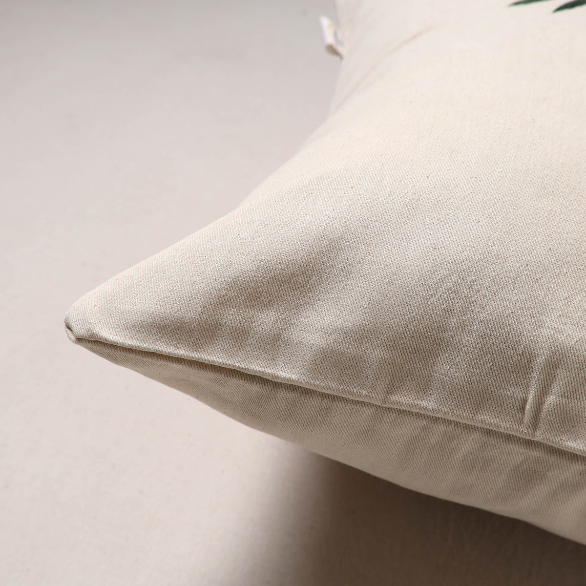Ruby Pomegranate Hand Embroidered Cushion Cover (16 x 16 in)