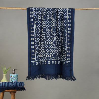 Pipad Hand Block Print Natural Dyed Pure Handloom Cotton Towel 09