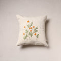 Marigold Garden Hand Embroidered Cushion Cover (16 x 16 in)