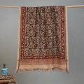 Beige - Handloom Cotton Natural Dyed Block Print Pedana Kalamkari Towel 27