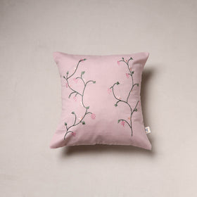 Cypress Vine Hand Embroidered Cushion Cover (16 x 16 in)