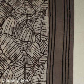 Buy Grey Bindaas Art Natural Dyed Cotton Block Print Saree