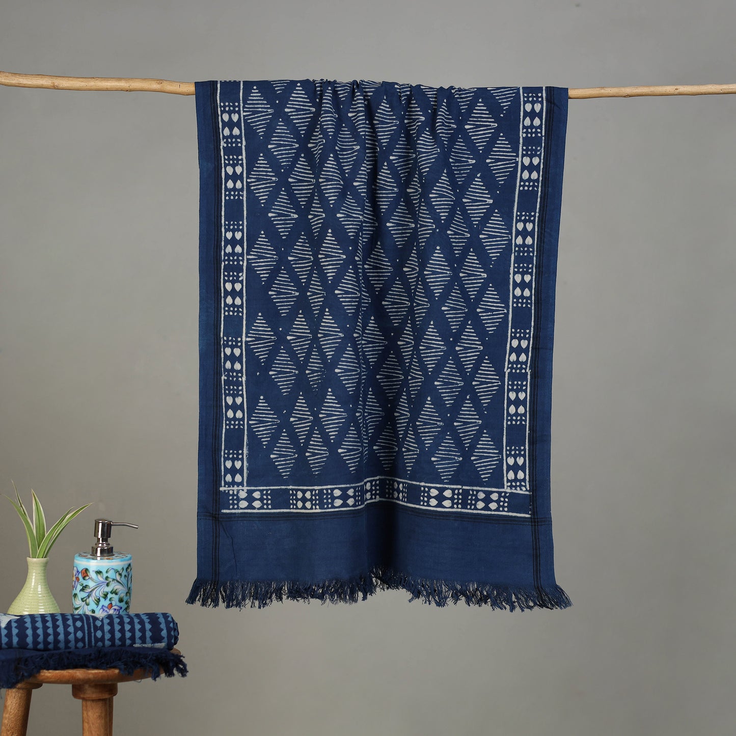 Pipad Hand Block Print Natural Dyed Pure Handloom Cotton Towel 11