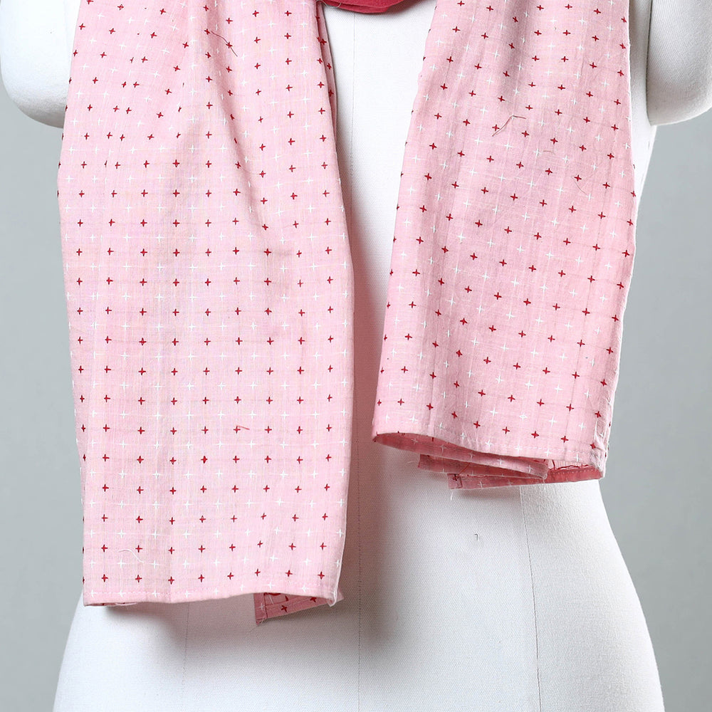 Pink - Jacquard Patchwork Cotton Stole 121