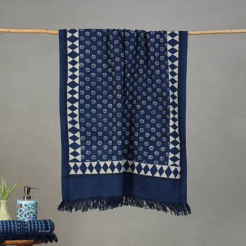 Pipad Hand Block Print Natural Dyed Pure Handloom Cotton Towel 12