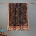 Gray - Handloom Cotton Natural Dyed Block Print Pedana Kalamkari Towel 30