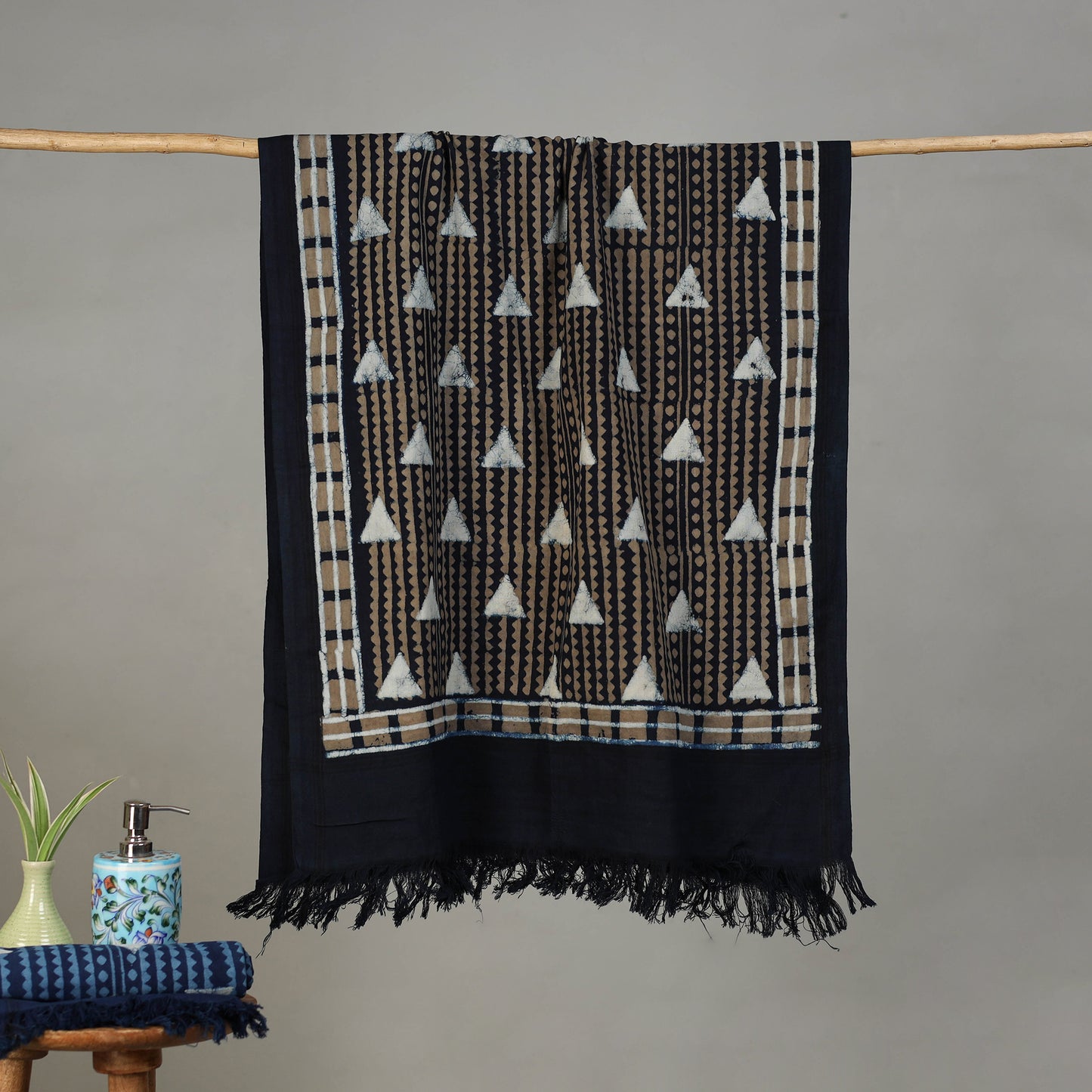 Pipad Hand Block Print Natural Dyed Pure Handloom Cotton Towel 13