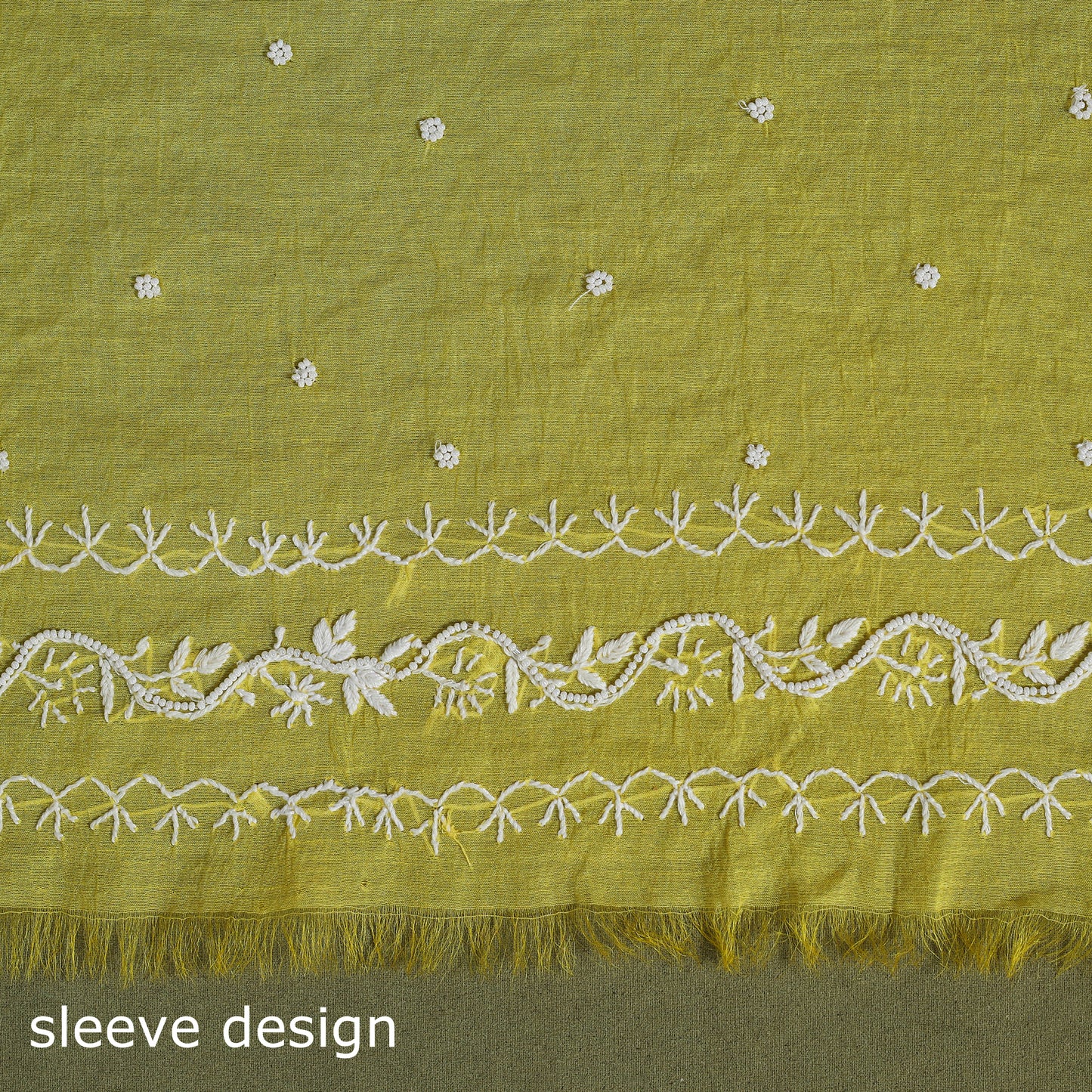 Hand Embroidery 2pc Mul Chanderi Chikankari Dress Material