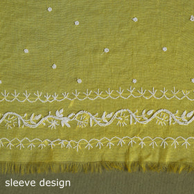 Hand Embroidery 2pc Mul Chanderi Chikankari Dress Material