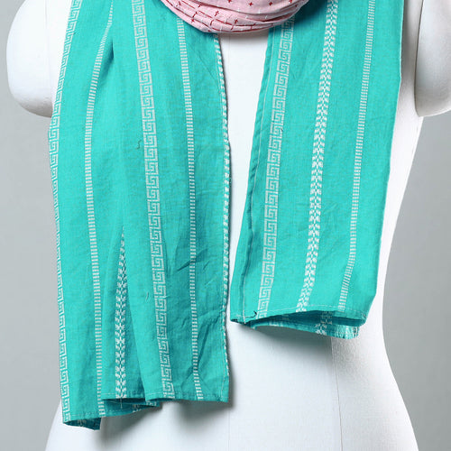 Green - Jacquard Patchwork Cotton Stole 126