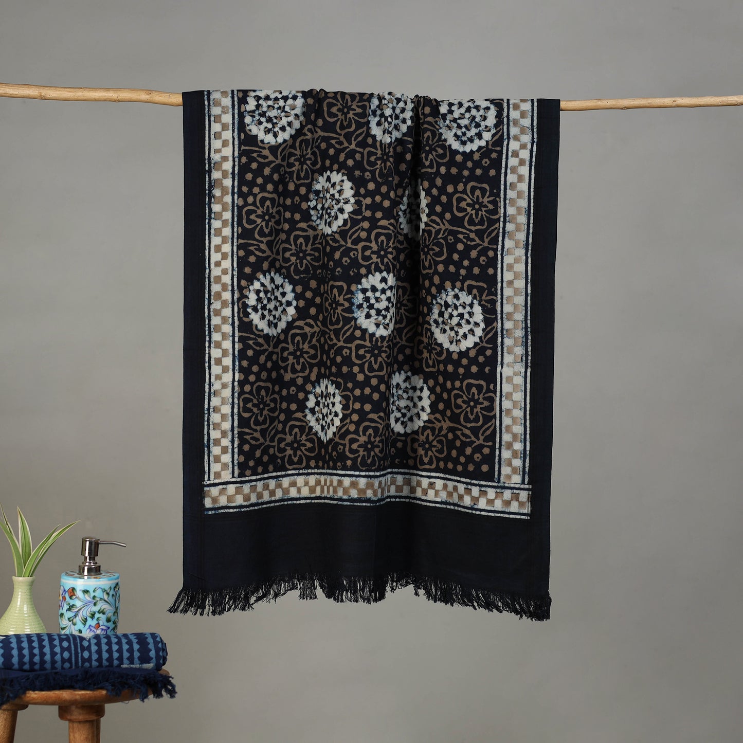 Pipad Hand Block Print Natural Dyed Pure Handloom Cotton Towel 14