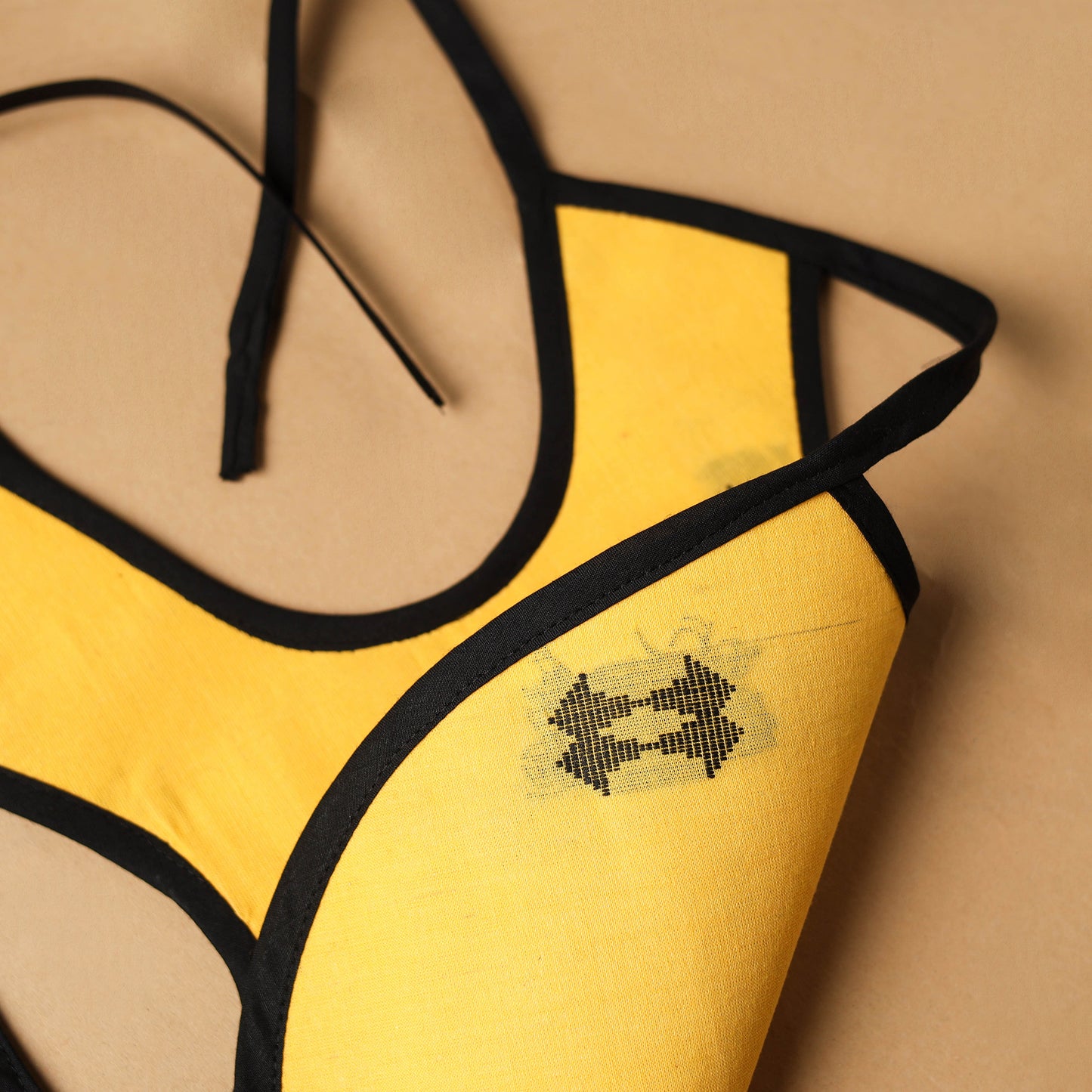 Yellow Handmade Cotton Baby Bib