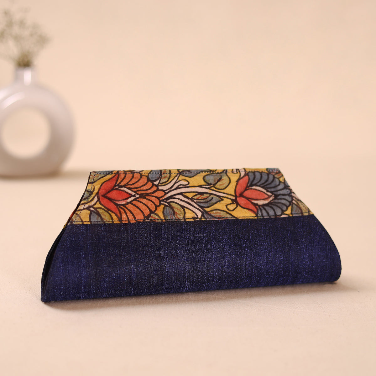Srikalahasti Kalamkari Handpainted Clutch by Dwaraka Plus 13