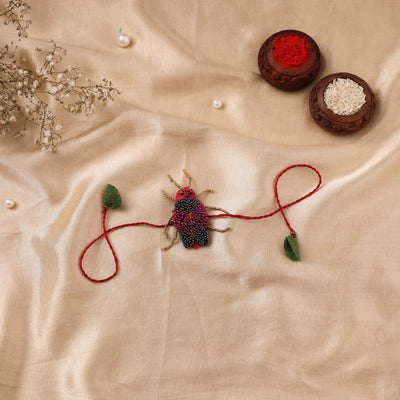 Cockroach - Reusable Hand Embroidered Bead Work Rakhi 02
