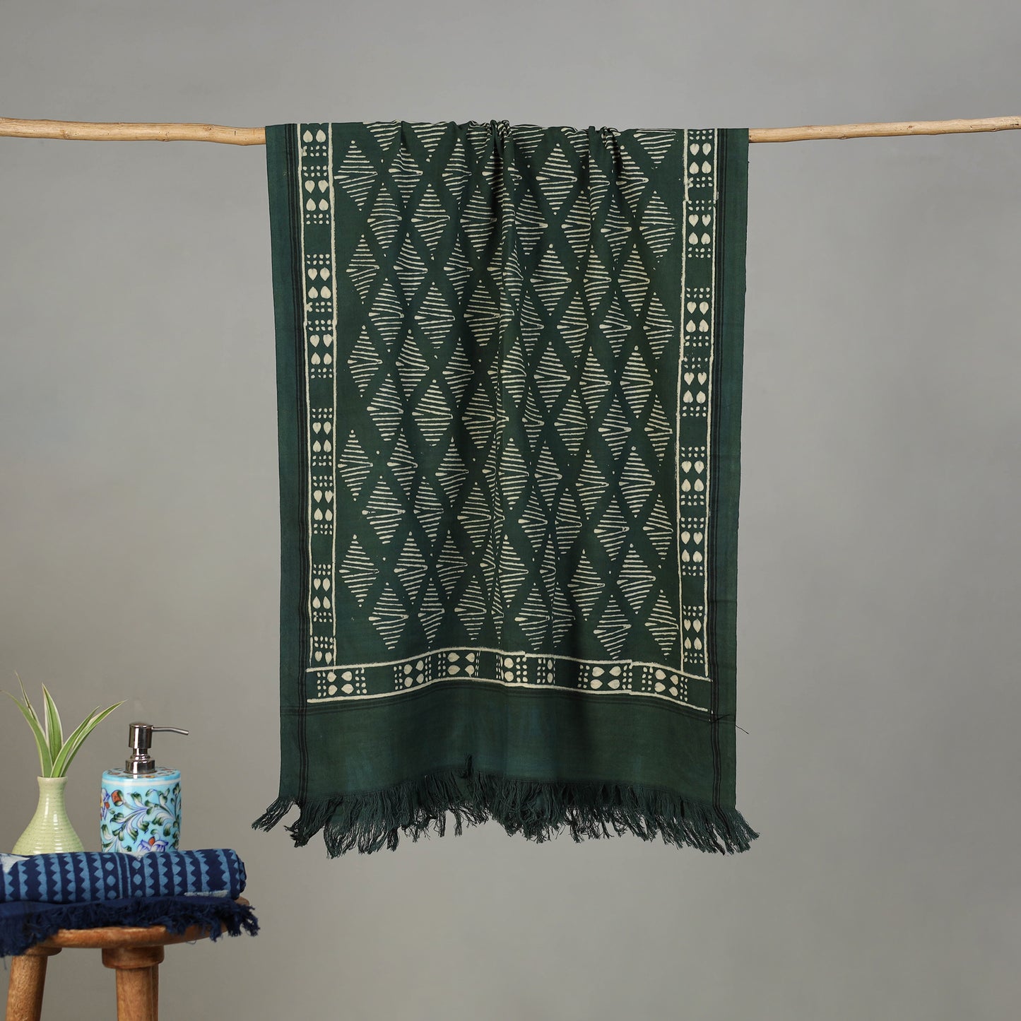 Pipad Hand Block Print Natural Dyed Pure Handloom Cotton Towel 17