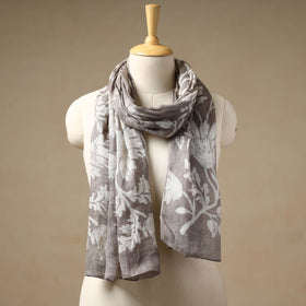 Buy Handloom Block Print  Natural Dyed Linen Bindaas Stole