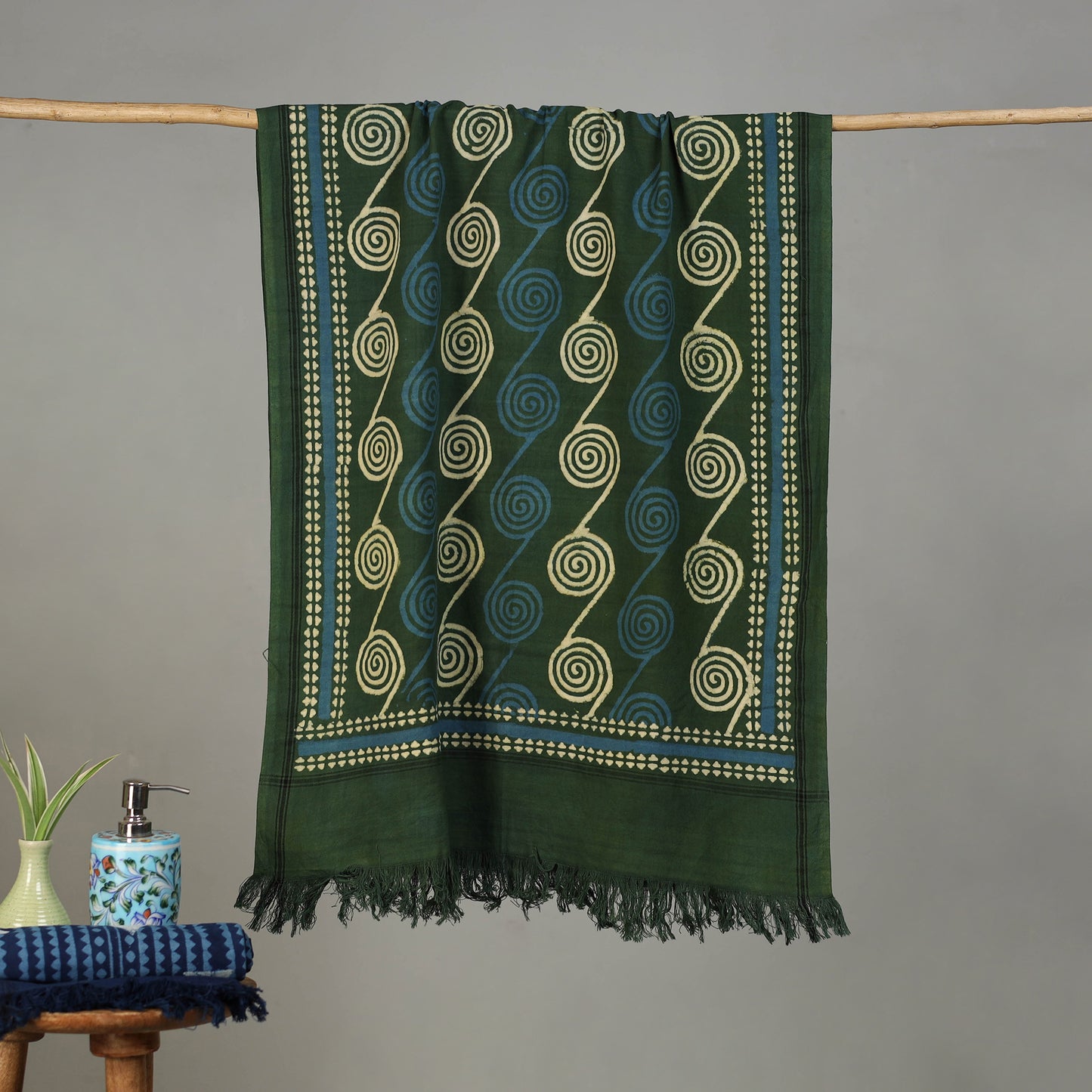 Pipad Hand Block Print Natural Dyed Pure Handloom Cotton Towel 18