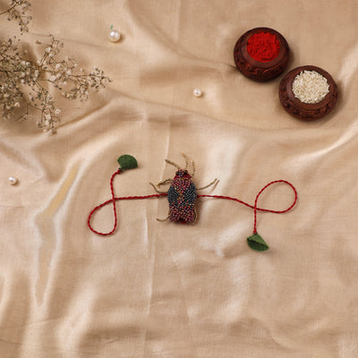 Cockroach - Reusable Hand Embroidered Bead Work Rakhi 03