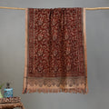 Maroon - Handloom Cotton Natural Dyed Block Print Pedana Kalamkari Towel 36
