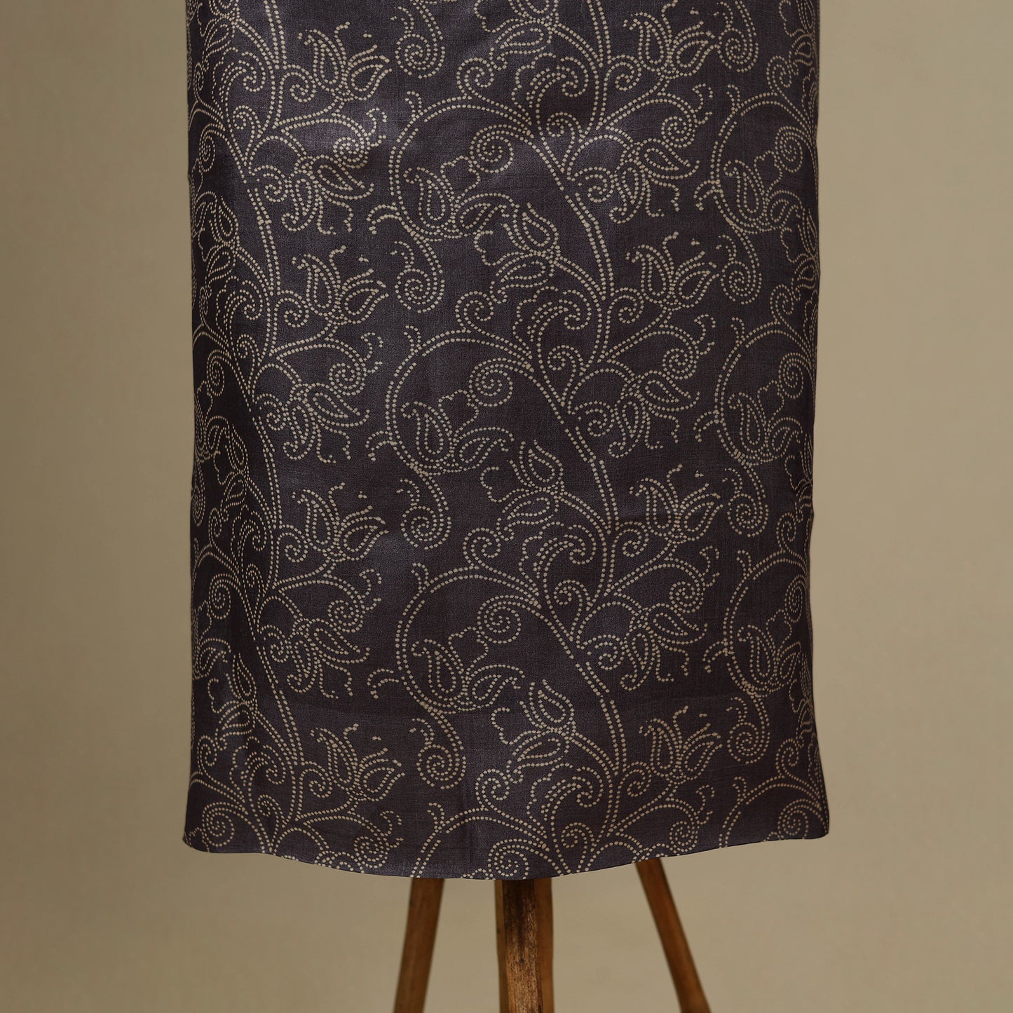 Black - 2pc tussar silk handloom unstitched dress material