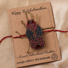 Cockroach - Reusable Hand Embroidered Bead Work Rakhi 03