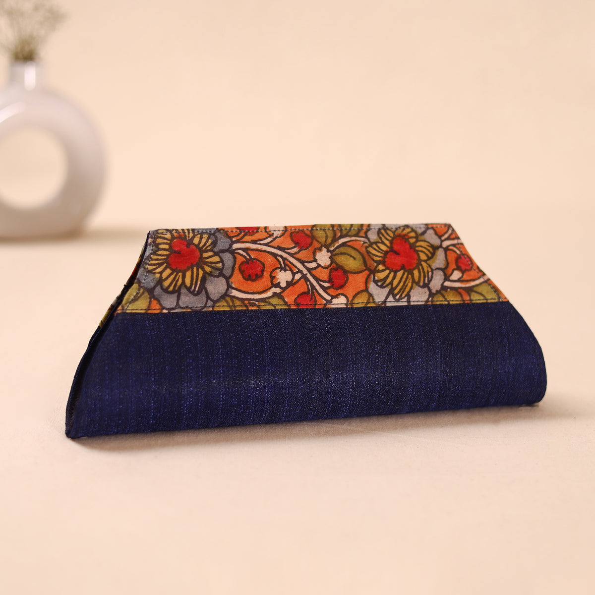 Srikalahasti Kalamkari Handpainted Clutch by Dwaraka Plus 17