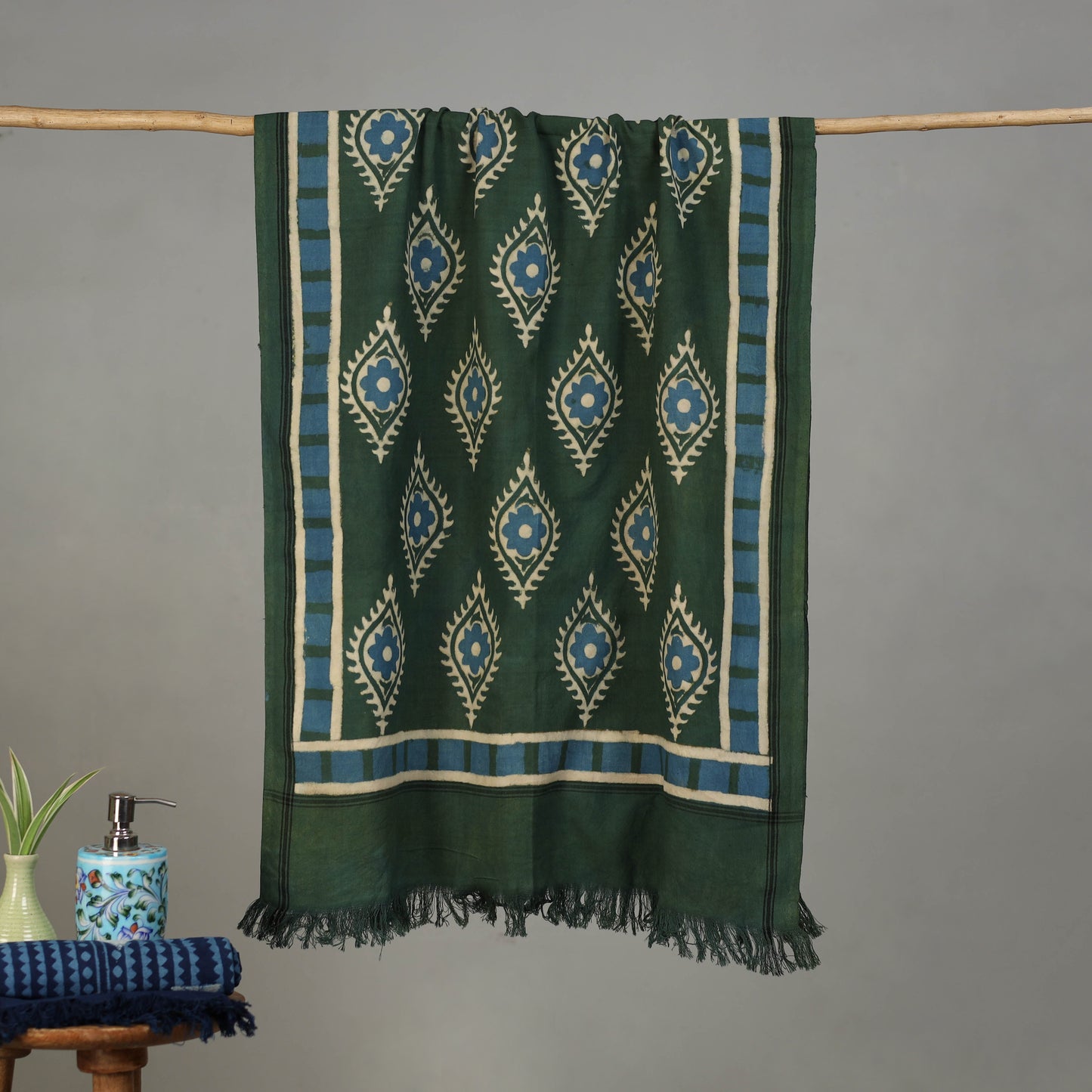 Pipad Hand Block Print Natural Dyed Pure Handloom Cotton Towel 20