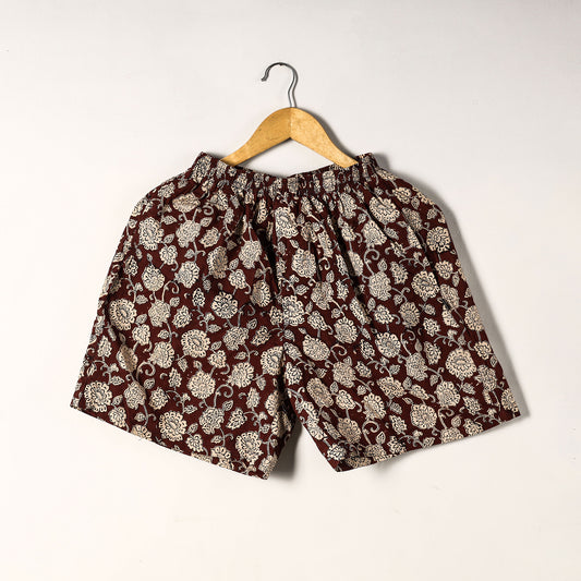 Brown - Sanganeri Block Printed Cotton Unisex Boxer/Shorts