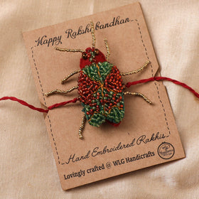 Cockroach - Reusable Hand Embroidered Bead Work Rakhi 05