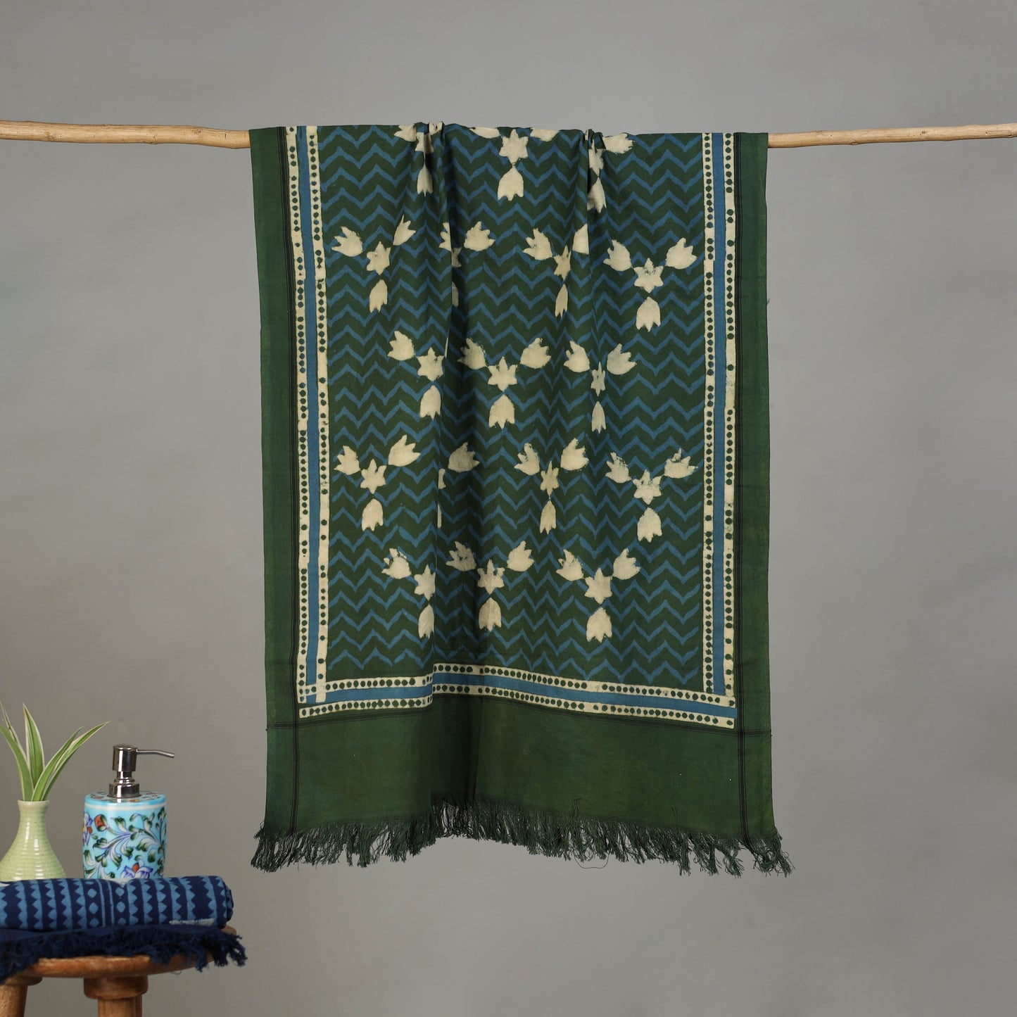 Pipad Hand Block Print Natural Dyed Pure Handloom Cotton Towel 21