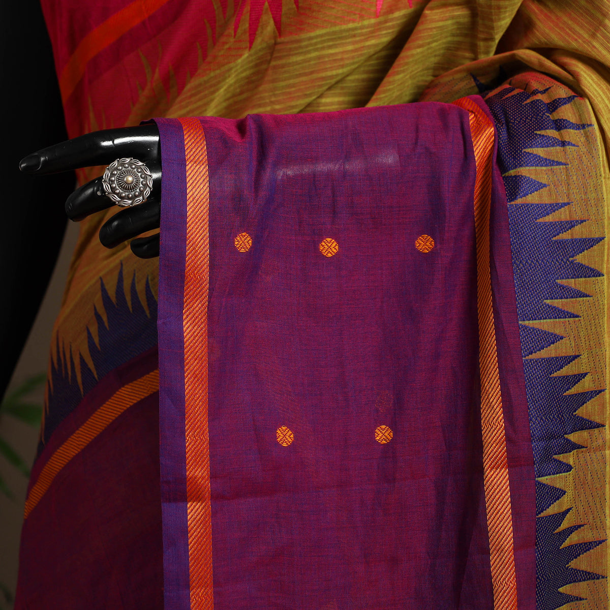 Multicolor - Kandangi Buti Chettinad Cotton Saree with Border 51
