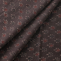 Brown - Flower Buti Block Print Cotton Ajrakh Fabric