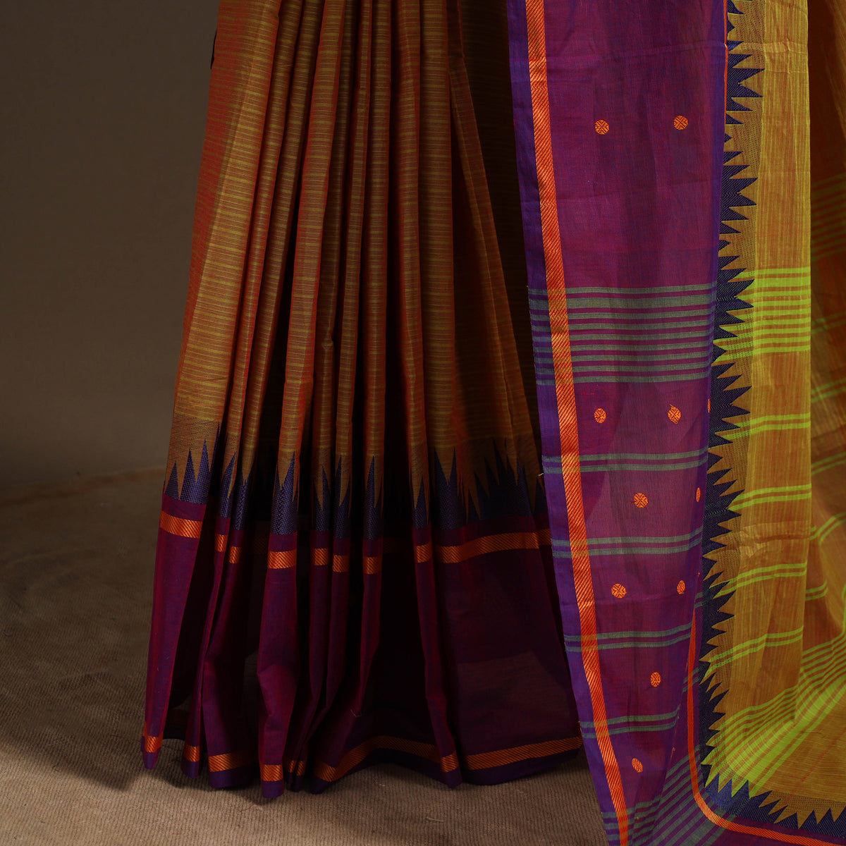 Multicolor - Kandangi Buti Chettinad Cotton Saree with Border 51