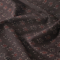 Brown - Flower Buti Block Print Cotton Ajrakh Fabric