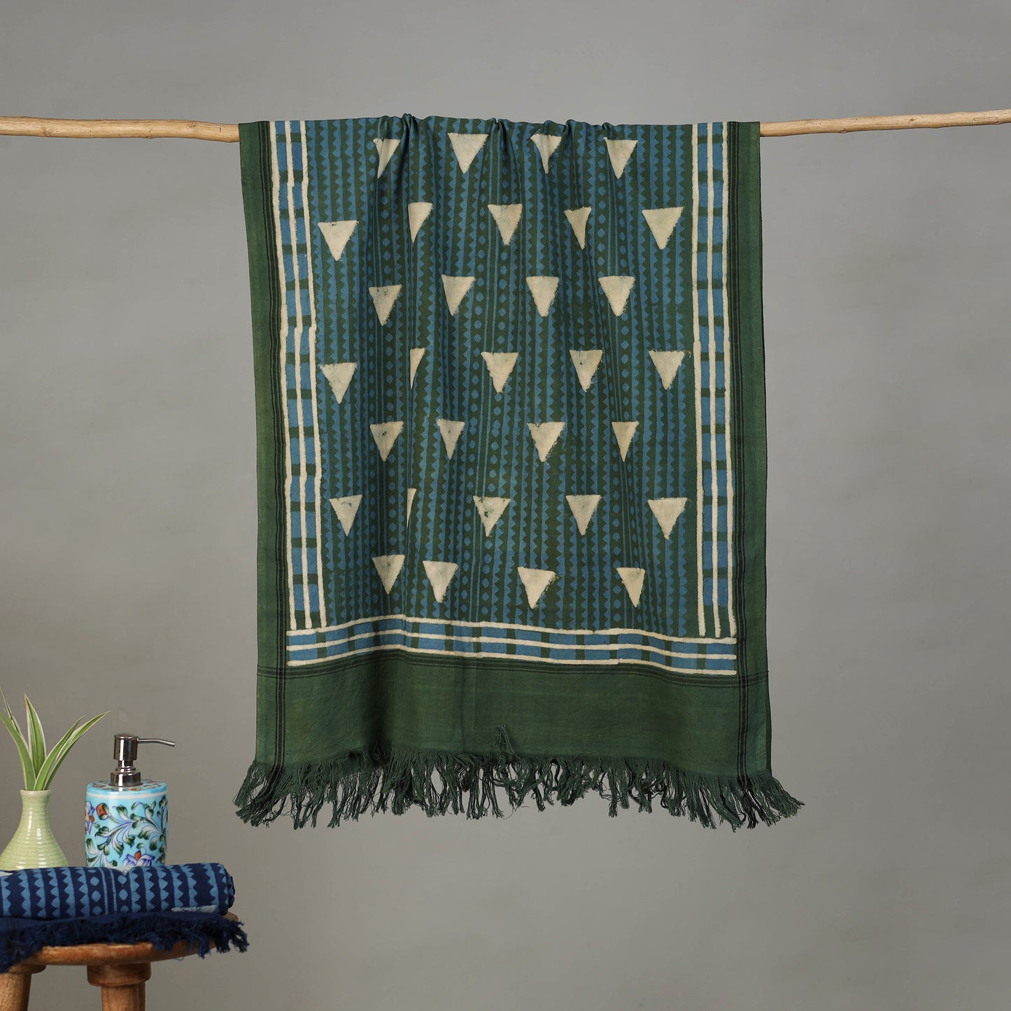 Pipad Hand Block Print Natural Dyed Pure Handloom Cotton Towel 22