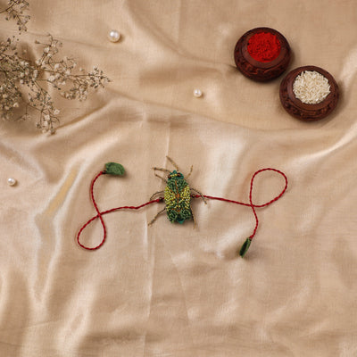 Cockroach - Reusable Hand Embroidered Bead Work Rakhi 07