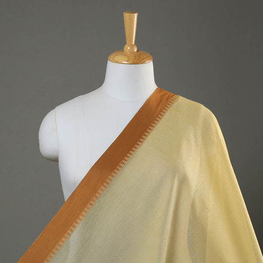 Yellow - Kanchipuram Cotton Fabric with Zari Border