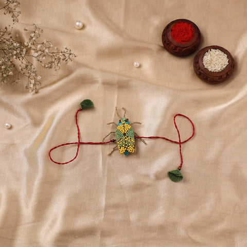 Cockroach - Reusable Hand Embroidered Bead Work Rakhi 08