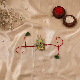 Cockroach - Reusable Hand Embroidered Bead Work Rakhi 08