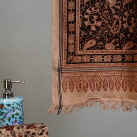 Maroon - Handloom Cotton Natural Dyed Block Print Pedana Kalamkari Towel 40
