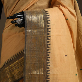 Beige - kandangi buti chettinad cotton saree with border 52