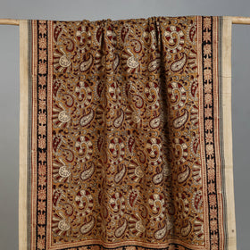Yellow - Handloom Cotton Natural Dyed Block Print Pedana Kalamkari Towel 41