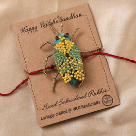 Cockroach - Reusable Hand Embroidered Bead Work Rakhi 08
