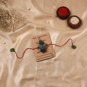 Cockroach - Reusable Hand Embroidered Bead Work Rakhi 09