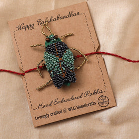 Cockroach - Reusable Hand Embroidered Bead Work Rakhi 09