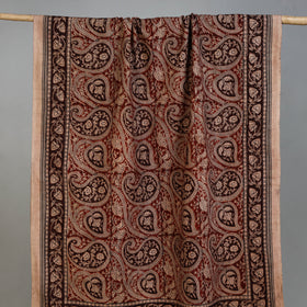 Maroon - Handloom Cotton Natural Dyed Block Print Pedana Kalamkari Towel 42